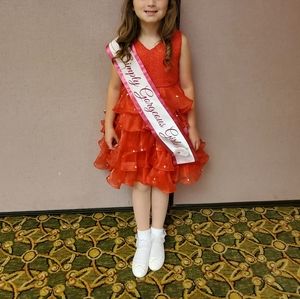 Girls red pageant dress